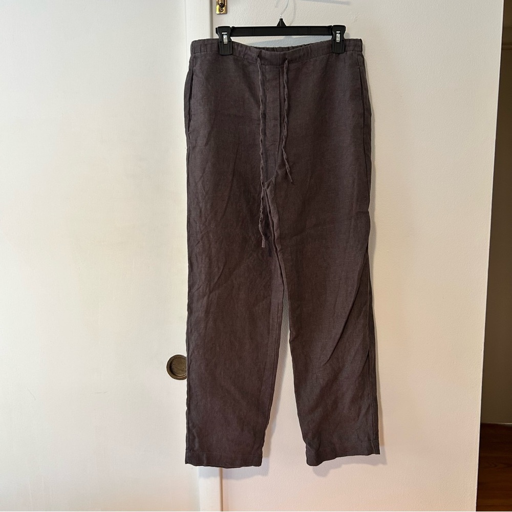 Zara ZW Collection Linen Drawstring Pants Sz M